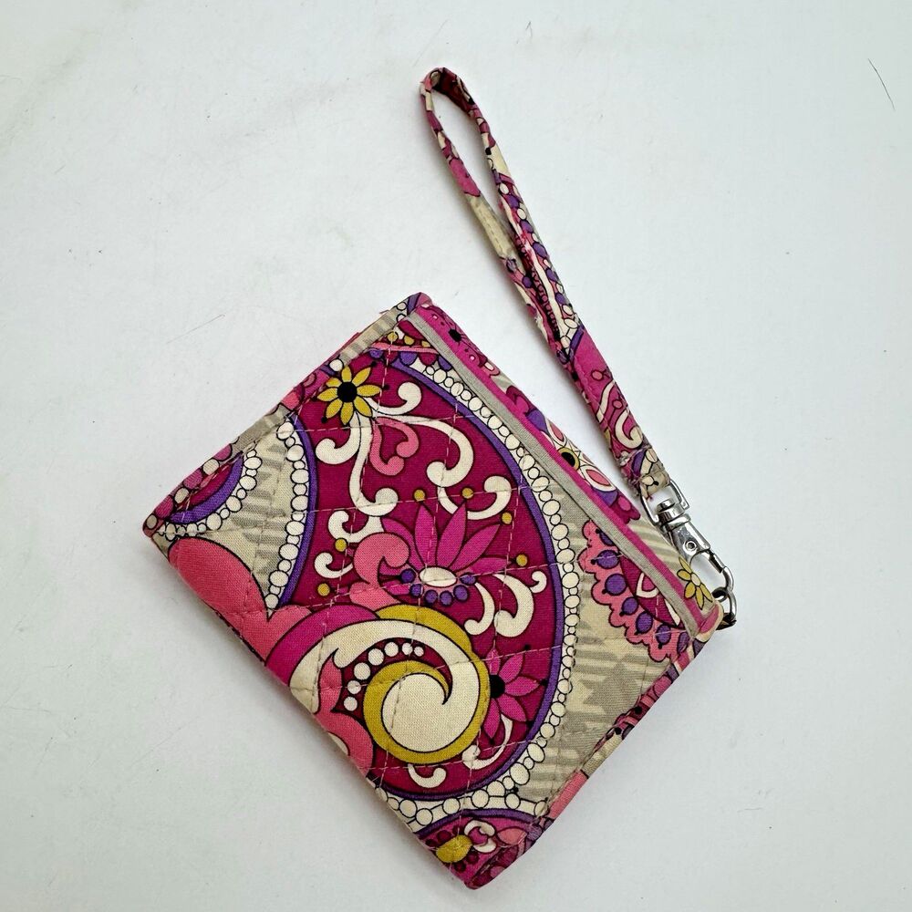 Vera Bradley Paisley Meets Plaid Wristlet Ipod Phone Slot Wallet Card Organizer - Picture 2 of 10